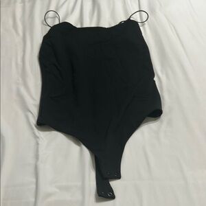 Nuuds Classic Black Nylon-Spandex Cami Bodysuit